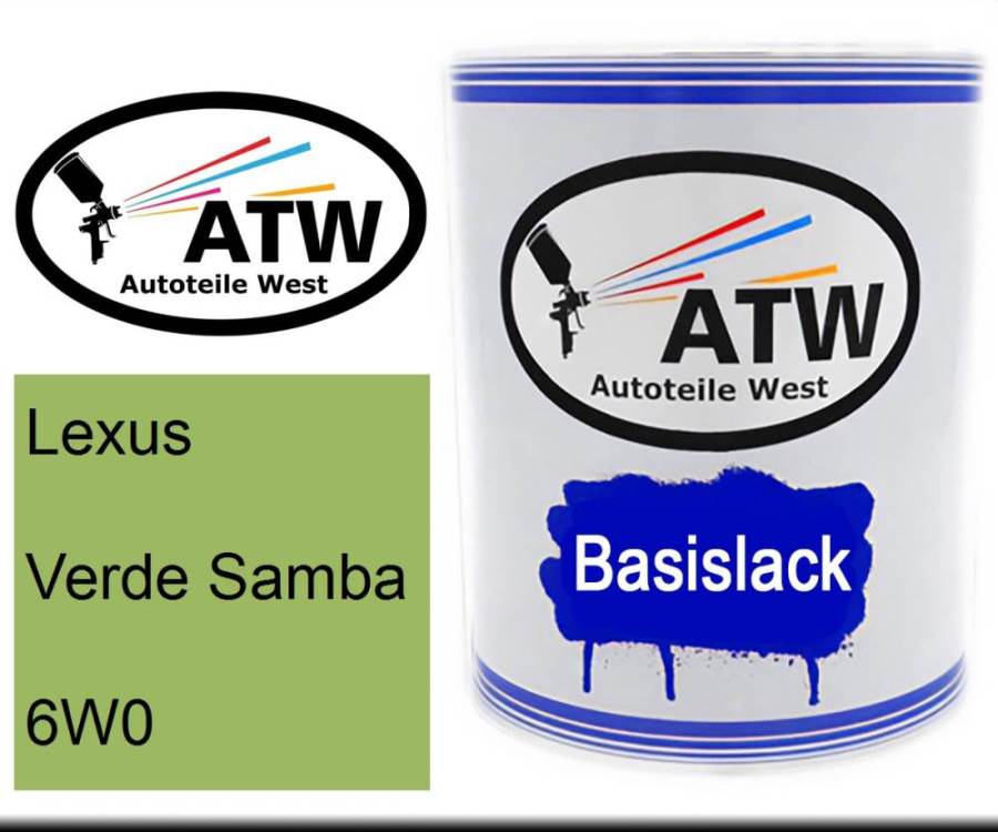 Lexus, Verde Samba, 6W0: 1L Lackdose, von ATW Autoteile West.